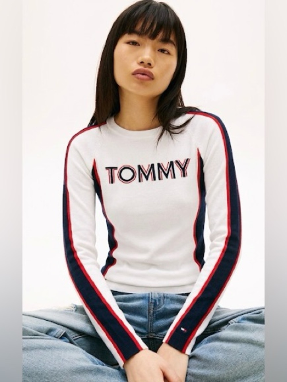 Y2K Tommy Hilfiger Heritage Colorblock Ribbed Sweater